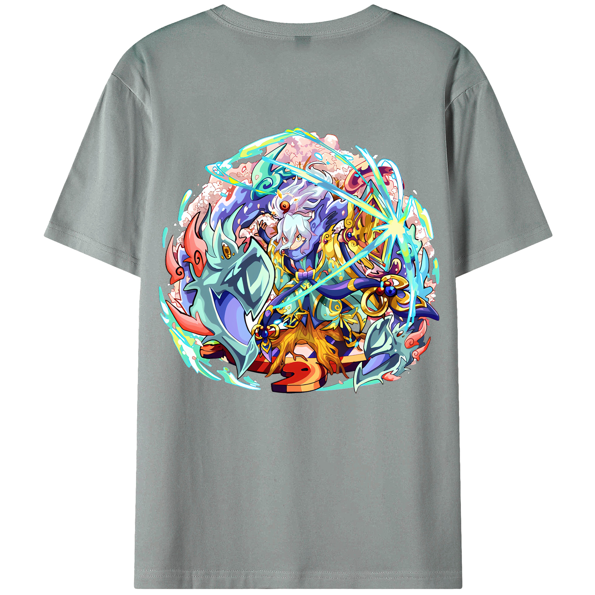（画像用） 妖怪ウォッチ Yo-kai Watch 綿100％ メンズ半袖Tシャツ（バックプリント） 通気性